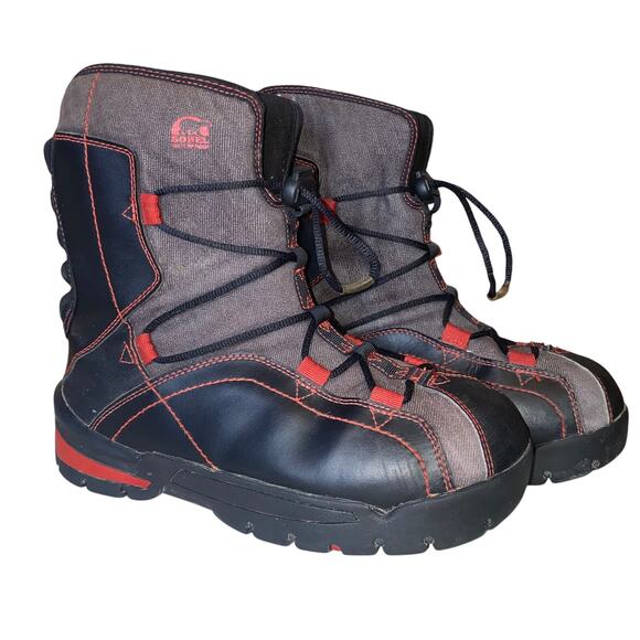 Sorel Mens Sneaky Pete Winter Boots Black Leather Lace Up Waterproof 7 main image 11